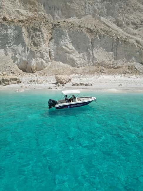 Zante Private Boat: Marathonisi, Keri Caves, Mizitres (max5) - Mizithres Rocks: The Exclusive Blue-Water Destination