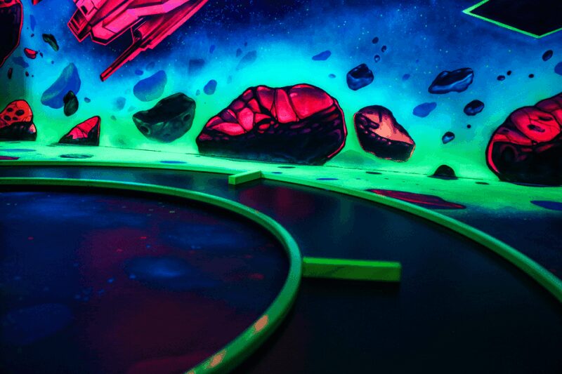 Zurich: Black Light Galaxy Minigolf - The Cosmic Atmosphere of Galaxy Golf Zurich